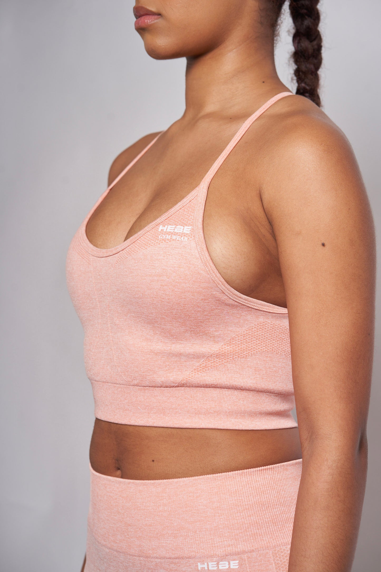 close up of peach bra top
