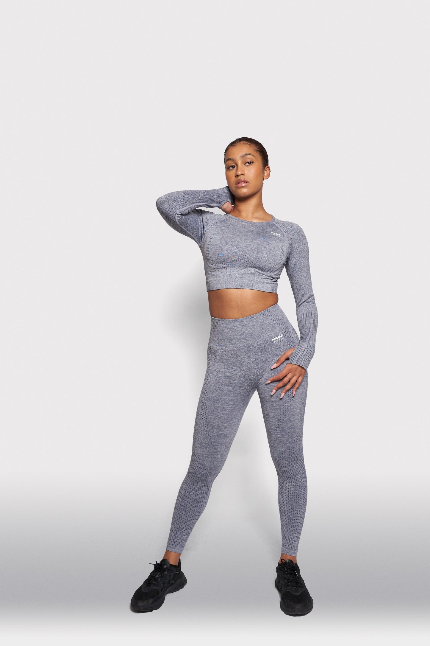 Flow Grey Seamless Long Sleeve Crop Top