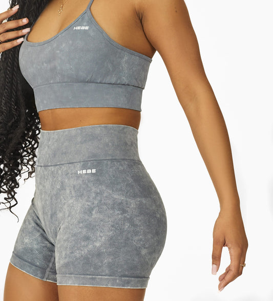 Stone Washed Ribbed Luxe Bra Top
