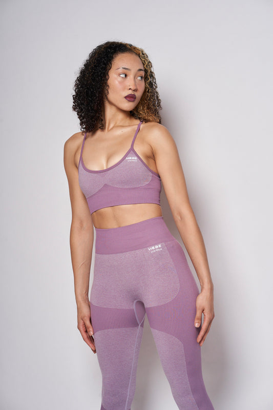 girl wearing purple matching gym set